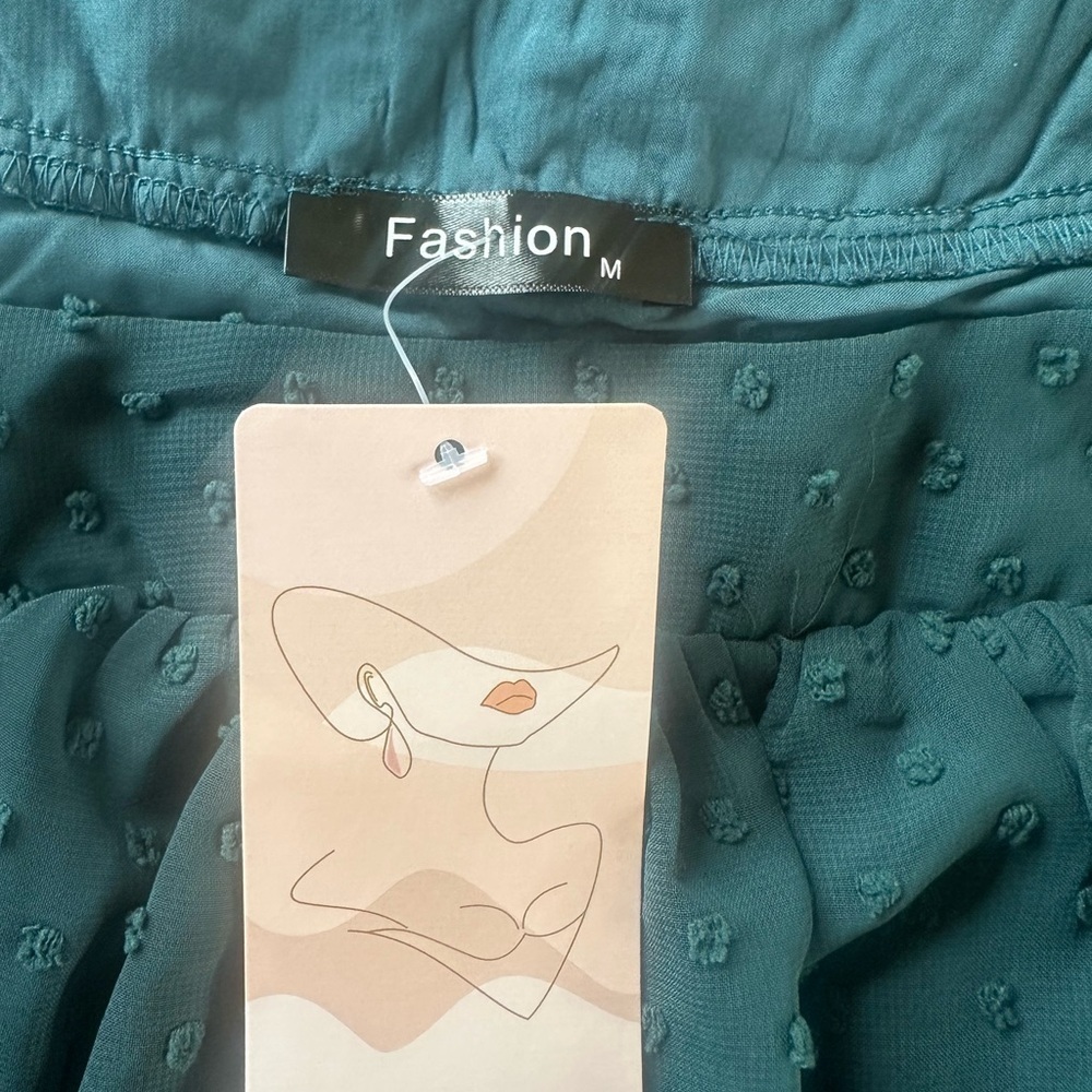 Teal Textured Dress - Picture 2 of 5
